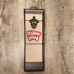BeerTime Wall-Mounted Bottle Opener - Brown